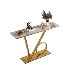 Luxury Gold Stainless Steel <b>Console</b> <b>Table</b> Metal Top Modern <b>Narrow</b> Entryway Hallway Accent <b>Table</b> for Living Room School Hotel - Product Image 2