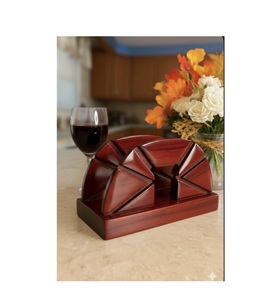 Attractive Wooden Tissue Holder Case Decorative Napkin Box Living Room Table Organizer Durable Smooth Wood Finish - Product Image 1