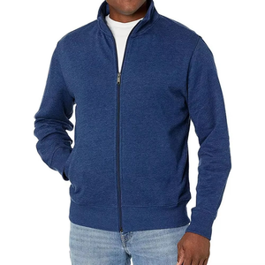 Sweat-shirt à col rond pour homme, 100 % coton, résistant, avec logo personnalisé, design uni, en polaire thermique, fermeture éclair, vêtements d'hiver - Product Image 6