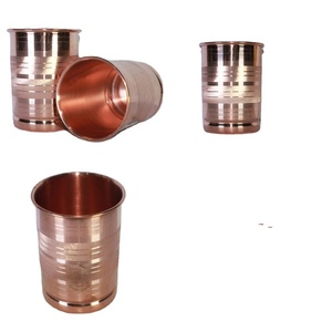 Export Business Copper Glass Tumbler Manufacturer Ayurvedic Drinking Water Cup Bulk Metal <b>Drinkware</b> Supplier - Product Image 1
