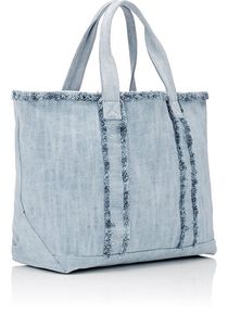 Urban Explorer Blue Denim <b>Tote</b> <b>Bag</b> For Women Large Capacity Cotton Fabric Shoulder Handbag With Bold White <b>Graphic</b> Print - Product Image 5