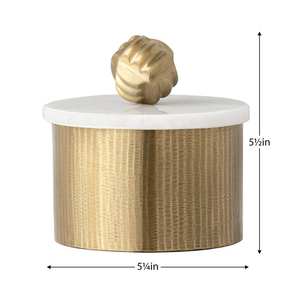 Juego de 3 tarros de aluminio acanalado hechos a mano de calidad premium con tapa de mármol - Product Image 2