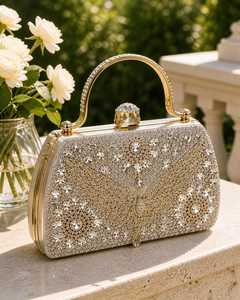 Stylish Modern <b>Jewelry</b> Clutch Purse-Fabric Beads Lightweight Square Customizable Size Embroidery Spacious Everyday Use Casual - Product Image 2