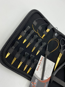 Professional Hair Extension Tools Kit Black Gold Plated <b>Pliers</b> Scissors Clips <b>Set</b> Custom Logo Two Hole Micro beads <b>plier</b> - Product Image 6