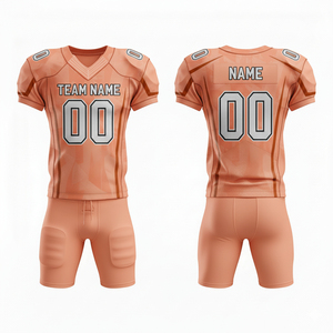 Ensemble d'uniformes de football américain personnalisés pour hommes, tenue de sport d'équipe personnalisée pour adultes, comprenant maillot, pantalon et short grande taille 100% - Product Image 4