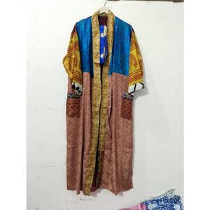 Indian assorted Silk Japanese Kimono Women's Elegant Summer <b>Robe</b>-Comfortable Soft Breathable 100% Silk Bridal <b>Beach</b> Cover-up - Product Image 3