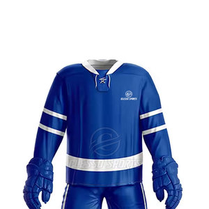En stock, uniforme de hockey sur glace 100% polyester, en vente en ligne, respirant, taille personnalisée. - Product Image 5