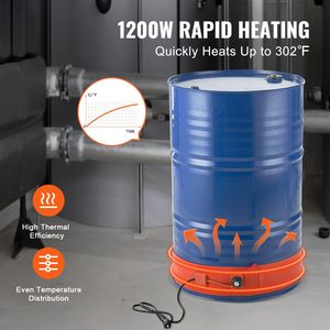 Calentador de Tambor Metálico de 1200 Vatios con Banda Calefactora de 5 Pulgadas de Ancho para Barriles de 55 Galones, Termostato Ajustable de 86-302F, Alto Voltaje 380V - Product Image 2