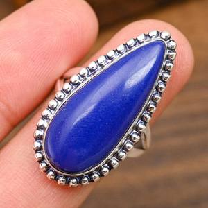 Anillo de Lapislázuli Hecho a Mano en Plata de Ley 925, Anillo de Joyería de Lapislázuli Natural Deslumbrante, Regalo de Acción de Gracias - Product Image 2