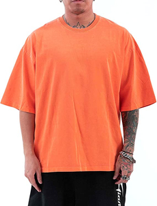T-shirt vintage à manches longues délavé à l'acide pour homme, coupe oversize, en coton uni, impression personnalisée, 100 % coton, coupe décontractée, jersey tricoté - Product Image 3