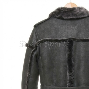 Men Fur Leather <b>Jackets</b> Distressed Pure Sheepskin Sherpa <b>Shearling</b> Faux Fur Soft Flight <b>Bomber</b> Lather <b>jacket</b> - Product Image 6