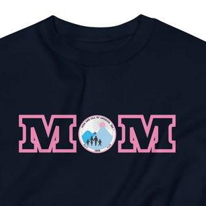 <b>Navy</b> Blue MOM Logo Crew Neck Sweatshirt Long Sleeve Casual Pullover <b>Top</b> Soft Fashion Apparel Everyday Wear Classic Sweatshirt - Product Image 2