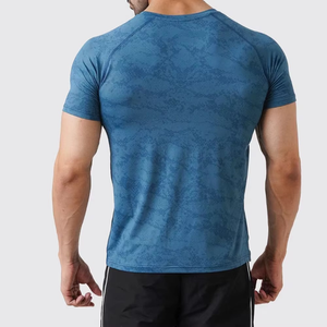 Camiseta de gimnasio para hombre, corte ajustado, transpirable, tela elástica, para entrenamiento, secado rápido, ropa deportiva. - Product Image 4