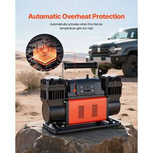 Gonfleur de pneus portable à double cylindre 10,6 CFM avec arrêt automatique, robuste, 12 V, 150 PSI, pompe à air tout-terrain pour SUV 4x4, écran LCD numérique - Product Image 5
