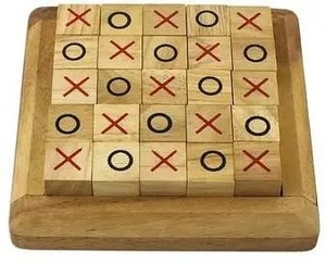 Juego de Mesa Tic Tac Toe de Madera Rústica Ecológica, Forma Cuadrada, Decoración para Mesa de Interior, Juego Familiar - Product Image 2