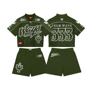 Conjunto de Jersey de Malla para Hombre, Camiseta de Manga Corta y Pantalones Cortos, Transpirable, de Secado Rápido, Poliéster, Estilo Deportivo, Hip Hop, Ropa Urbana de Verano - Product Image 3