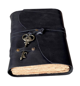 Full Grain Leather Vintage Handmade Journal <b>Notebook</b> Bound Diary with Deckle Edge <b>Line</b> Paper and Key Closure, Leather Diary - Product Image 1