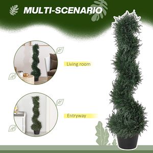 Albero di Cedro Artificiale Topiario da 90 cm, Pianta Finta a Spirale di Alta Qualità per Interni/Esterni, Illuminato, Sempreverde per Decorazioni di Halloween, in Legno - Product Image 4