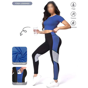 Conjunto de Leggings y Camiseta de Algodón Transpirable de Secado Rápido, Anti-Pilling, de Cintura Alta, Levanta Glúteos, Ideal para Yoga de Verano, que Absorbe el Sudor - ¡Increíble! - Product Image 5