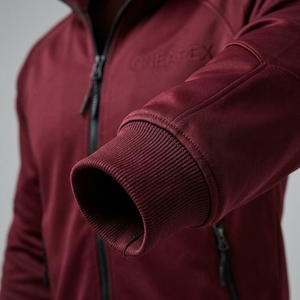 Conjunto Deportivo para Hombre Color Borgoña, Chaqueta con Cierre y Cuello Alto, Pantalones Jogger, Ropa Deportiva ONEAPEX, Ropa Personalizada al por Mayor, Transpirable - Product Image 6