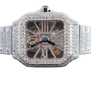 Reloj de Diamantes de Alta Calidad con Diseño Atractivo, de Acero Inoxidable, Cuarzo Automático, con Diamantes Moissanite de la India - Product Image 1