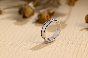 White Gold <b>Black</b> Groove Lab Grown Diamond <b>Men</b>’s Wedding Band <b>Ring</b> - Product Image 3