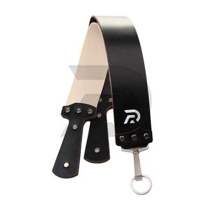 Cordon de lustrage pour rasoir droit en cuir et toile avec quincaillerie en laiton pour l'entretien - Product Image 4