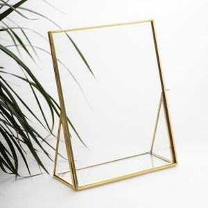 Elegant Metal And Glass Photo <b>Frame</b> For Modern Home Decoration Wedding Gift Tabletop Display - Product Image 6