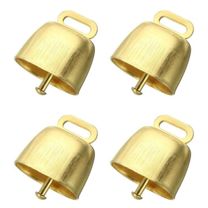 Campanas de vaca de hierro de estilo vintage con acabado metálico envejecido para control de animales y encanto rústico para el hogar y el jardín. - Product Image 1