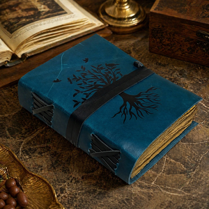 Diario de Tapa Dura con Grabado del Árbol de la Vida Celta en Cuero Vintage, Cuaderno de Bocetos, 100 Hojas, Borde de Papel Hecho a Mano, Libre de Madera - Product Image 2