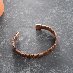 Copper Wrap <b>Bracelet</b> Unisex Adjustable Spiral Bangle Traditional Ayurvedic Healing Jewelry Custom Inscribed <b>Name</b> ID Bar - Product Image 2