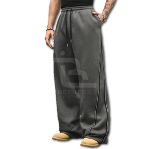 Custom Men's Winter Casual <b>Harem</b> Pants Fleece 100% Cotton Pleated Front Drawstring Closure Ribbon Stitching Breathable Elastic - Product Image 6