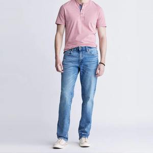 Jean en denim slim droit pour homme, style streetwear, éco-responsable, blanc délavé, prix de gros abordable - Product Image 2