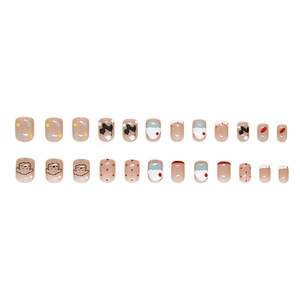Pegatinas de <span class=keywords><strong>Uñas</strong></span> con Diseño de Pastel de Caramelos y Puntos de Estilo Francés para Niñas, Adhesivos Removibles para <span class=keywords><strong>Uñas</strong></span> con Animales Lindos, 24 Piezas - Product Image 4