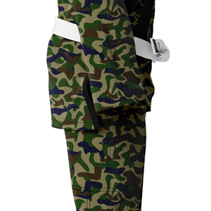 Uniforme de Taekwondo Professionnel Premium Arme Green en Coton Léger Antidérapant pour Compétition Poomsae, Ensemble Dobok Arts Martiaux GOLDEN - Product Image 6