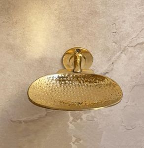 Porte-savon ovale en laiton, finition naturelle, facile à transporter, avec trous de drainage, accessoires de salle de bain, décoration de luxe - Product Image 5