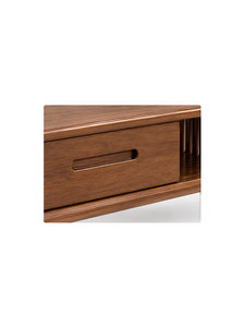 Midcentury Modern Solid Wood Living Room <b>Cabinet</b> <b>with</b> 4 <b>Drawers</b> and 3 Compartments Flat Panel Design Storage Furniture - Product Image 6