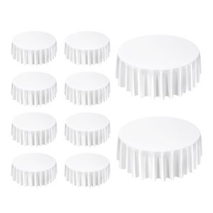 Set di 10 Tovaglie in Poliestere Bianco, Diametro 120 Pollici, Lavabili in Lavatrice e Resistenti alle Macchie e alle Pieghe - Product Image 1
