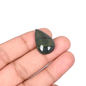 Cabochon en obsidienne verte naturelle polie, pierre précieuse en vrac 16x25mm 16,75 carats pour la fabrication de bijoux - Product Image 3