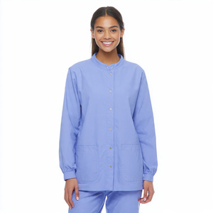 Long Sleeve Unisex Stretch Medical <b>Scrub</b> Jackets Nursing <b>Scrub</b> Uniform - Product Image 2