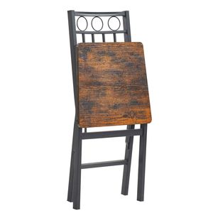 Sedia da Pranzo in Stile Moderno Retrò, Seduta in Metallo e Legno per Arredamento Sala da Pranzo, Sedia Pieghevole - Product Image 1