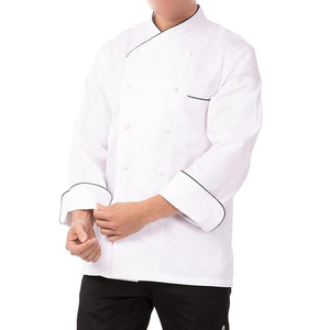 เสื้อเชฟผู้ชายแขนยาวสำหรับร้านอาหาร รับผลิตเสื้อเชฟพร้อมปักโลโก้และขนาดตามสั่ง ขายส่ง - Product Image 1