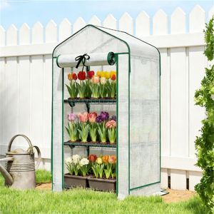 Mini serre blanche pour plantes, support pour jardin, pour la culture de légumes et de fleurs - Product Image 1