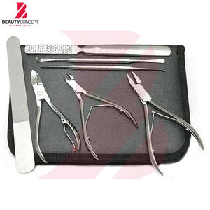 New Trendy <b>Nail</b> Nippers Podiatry <b>Tools</b> 7 Pieces Set <b>Nail</b> Nippers Foot Care Including Leather Case Podiatry Instruments Sets - Product Image 2