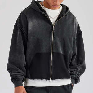 Sweat à capuche unisexe style grunge, effet usé, en mélange de coton doux, pour un look décontracté et branché. - Product Image 1