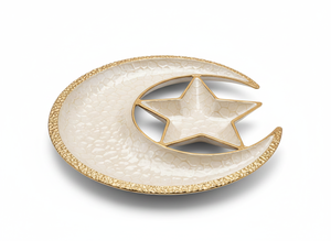 Elegant Moon Shape Gold Decorative <b>Tray</b> for Wedding & Ramadan Luxury Fruits <b>Tray</b> Tabletop Decorative Hand-Hammered Platter - Product Image 6