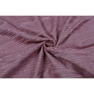 Tela de Lentejuelas por Metro - Georgette Color Durazno con Bordado Floral Geométrico de 44 Pulgadas de Ancho - Product Image 4