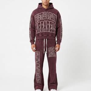 Conjunto Deportivo de Hombre de Alta Calidad con Logotipo Personalizado, Estilo Moderno, Pantalones Acampanados, 2 Piezas, para Invierno - Product Image 2