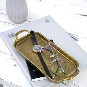 Plateau de service en aluminium fait main de qualité supérieure, plateau décoratif pour salon, cuisine, hôtel, décoration intérieure, cadeau de mariage, vente en gros - Product Image 5