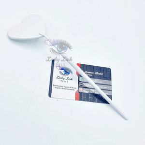 Logo personnalisé WM-blanc miroir en forme de coeur revêtement en poudre extension de cils en acier inoxydable boîte de maquillage stockage de marque privée - Product Image 3